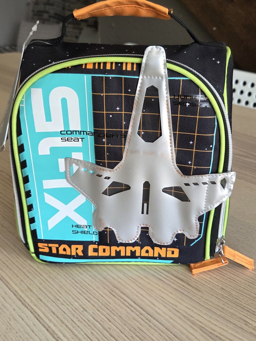 Disney Kids Lunch Bag - Black & Lime with Silver Jet Accent